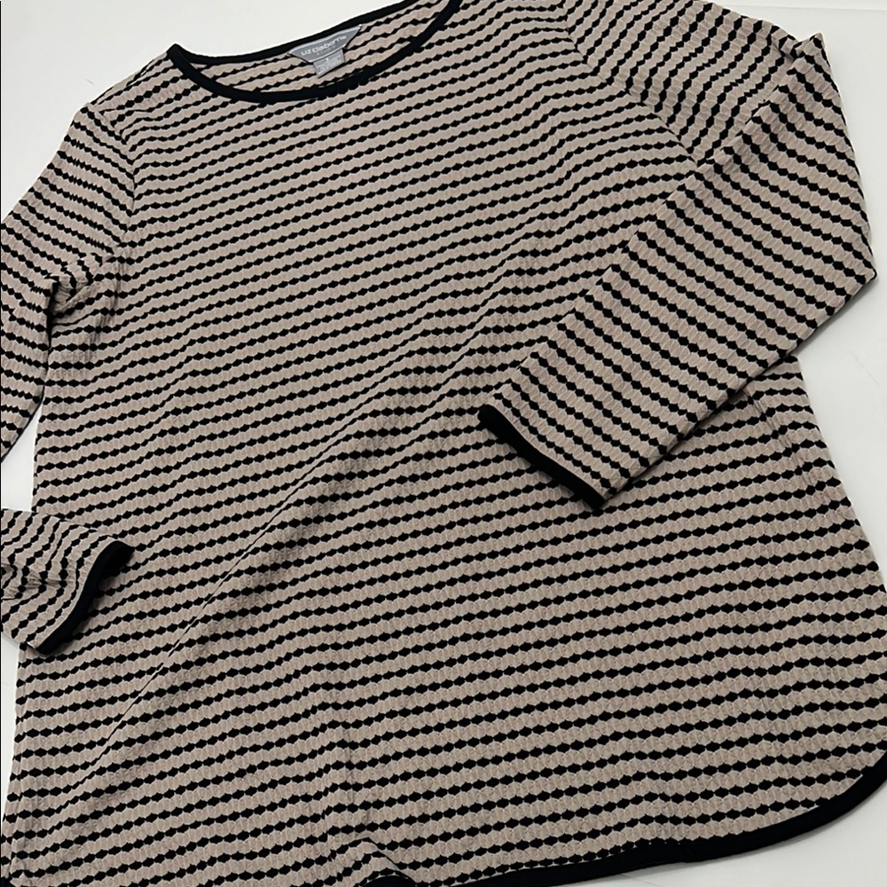 Super Soft Liz Claiborne Striped Long Sleeve Top - Size L